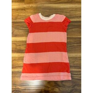 NWOT Primary T-Shirt Dress, Poppy and Guava Stripes, Size 3T